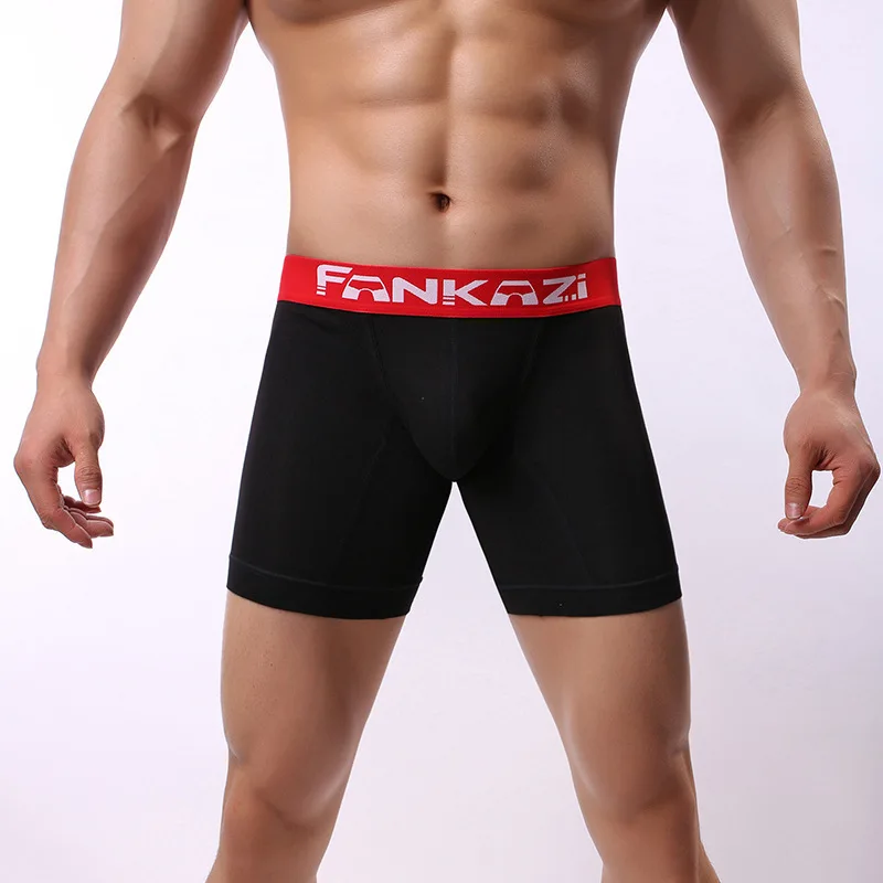メンズバルジボクシーパンツ コットンロングレッグボクサーブリ - Long Leg Trunk Men のレビューと価格