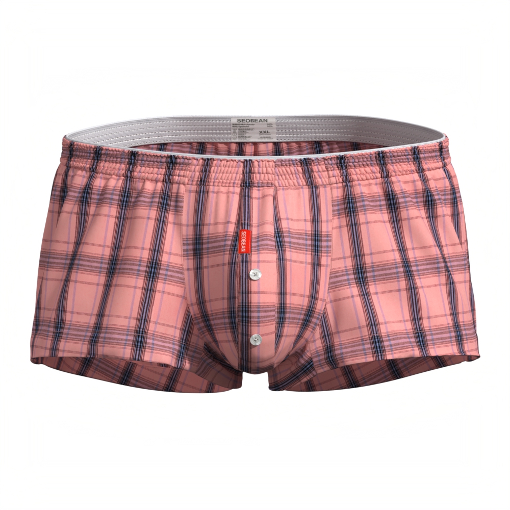 メンズフラットショーツ、アロショーツ、スクエア下着、チェック - Boxer Brief Pack Cotton のレビューと価格